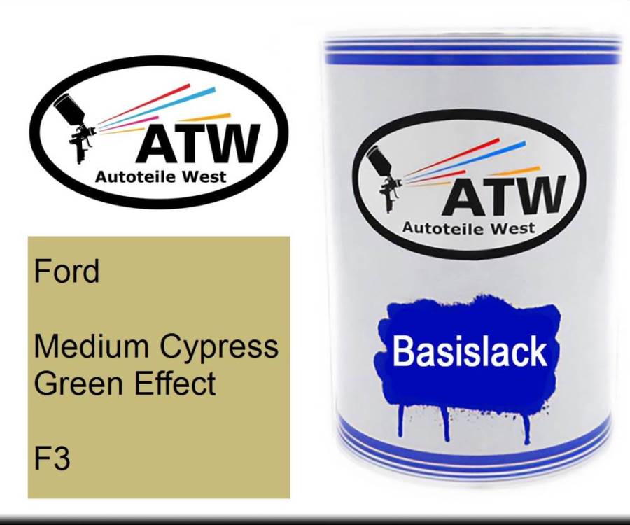 Ford, Medium Cypress Green Effect, F3: 500ml Lackdose, von ATW Autoteile West.